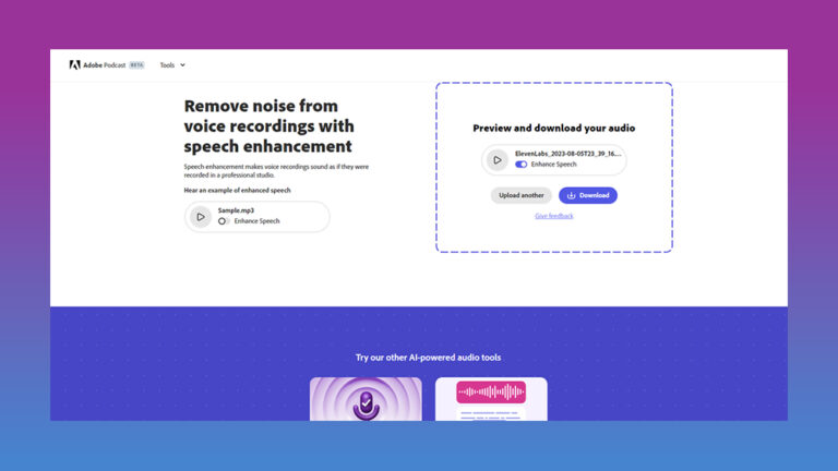 Adobe Podcast: Elimine el ruido de las grabaciones de voz con IA